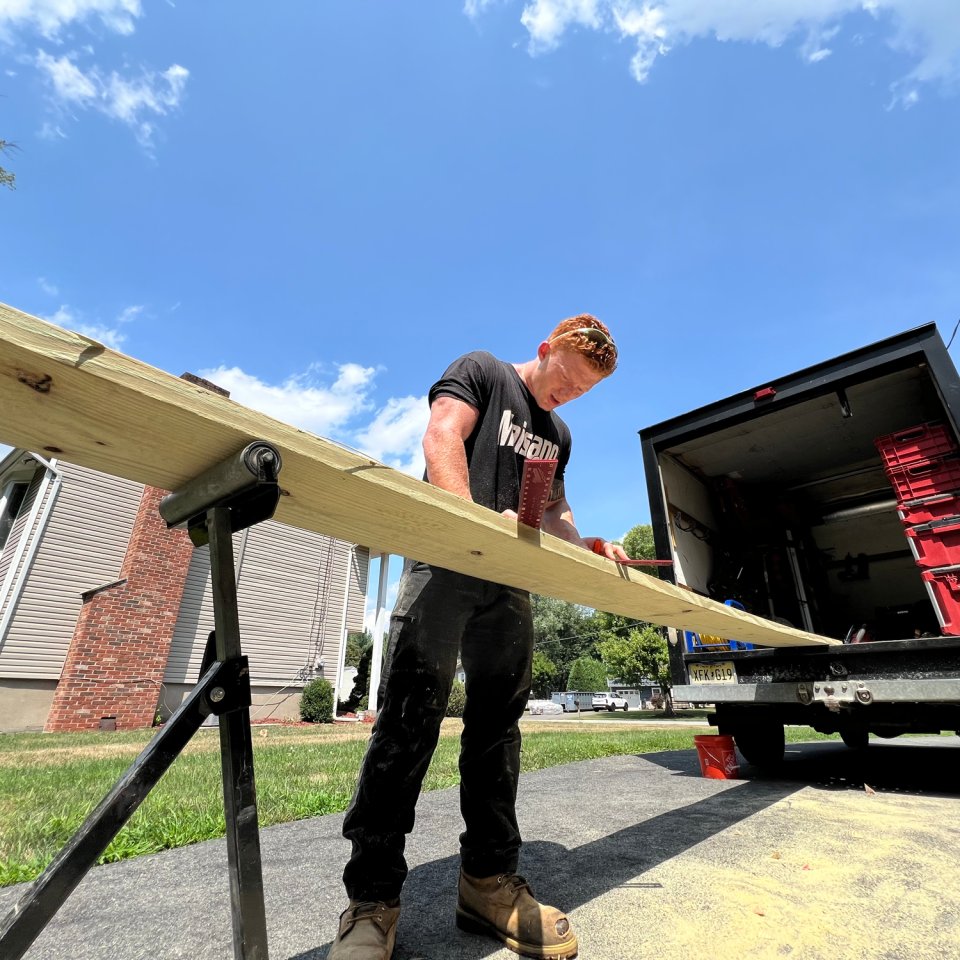 Jake Maisano working at a job site in Northern New Jersey